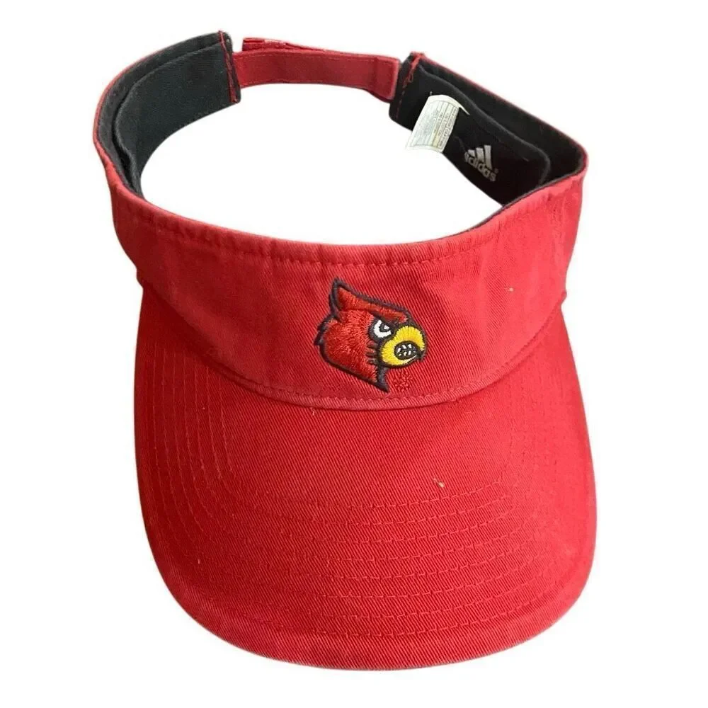 Adidas Louisville sun visor athletic ins size 100% cotton adjustable red